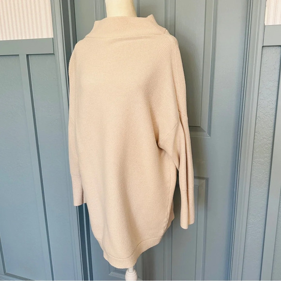 Anrabess Women's Casual Turtleneck Long Sleeve Loose Oversized Sweater Cream L - Picture 5 of 15